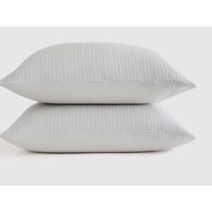 Quince Organic Luxe Honeycomb Standard Sham Set Light Gray NWOT
